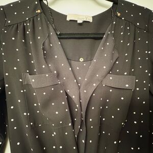 Monk & Lou Polka Dot Shirt Dress | Black & White | Adjustable Waist